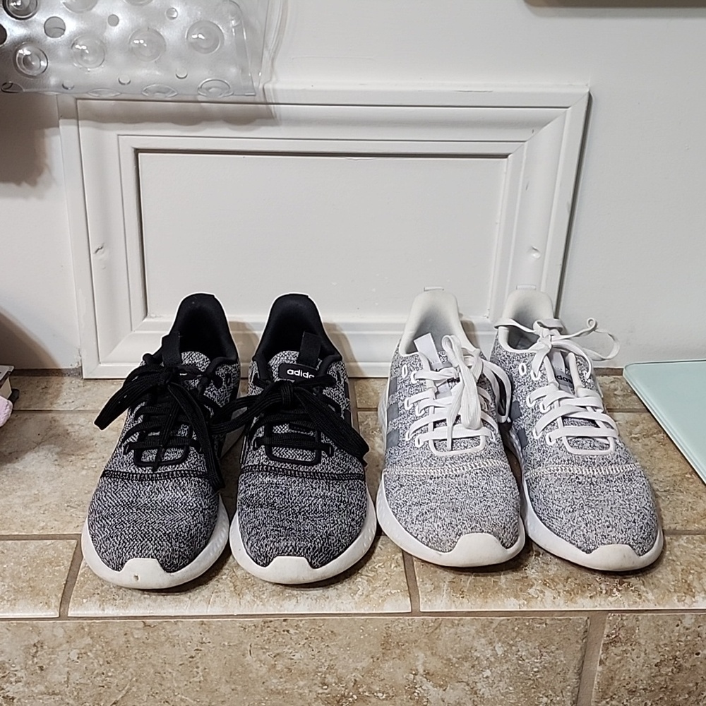 2 pairs of ladies Adidas, size 8.5.
